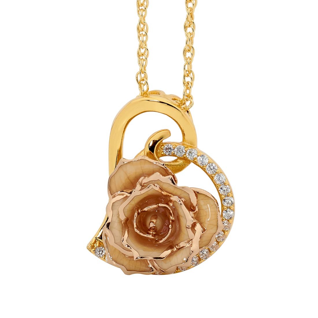 Solid gold outlet rose pendant