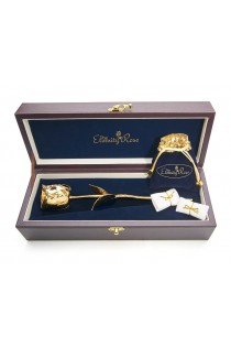 Gold Rose & White Leaf Theme Jewellery Set