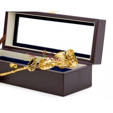 Gold-Dipped Rose. Leather Window Box