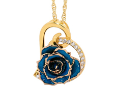 Wedding gift for her glazed rose pendant